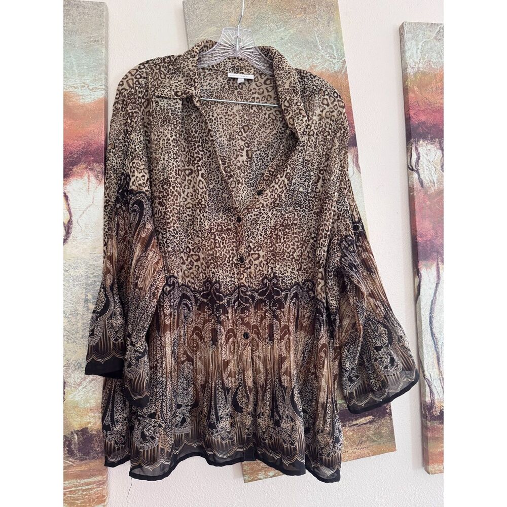 Vintage Y2K animal print blouse
